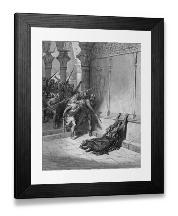 Framed Print : They seize Athaliah, bring her out of the temple and kill her on the way