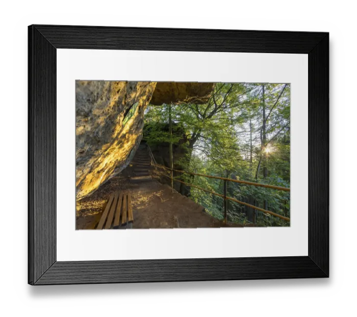 Framed Print : Baptism stone on Bernhardstein in the morning Framed Print : Baptism stone on Bernhardstein in the morning