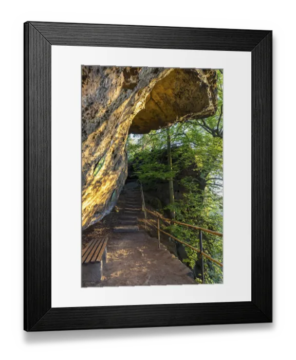 Framed Print : Baptism stone on Bernhardstein in the morning