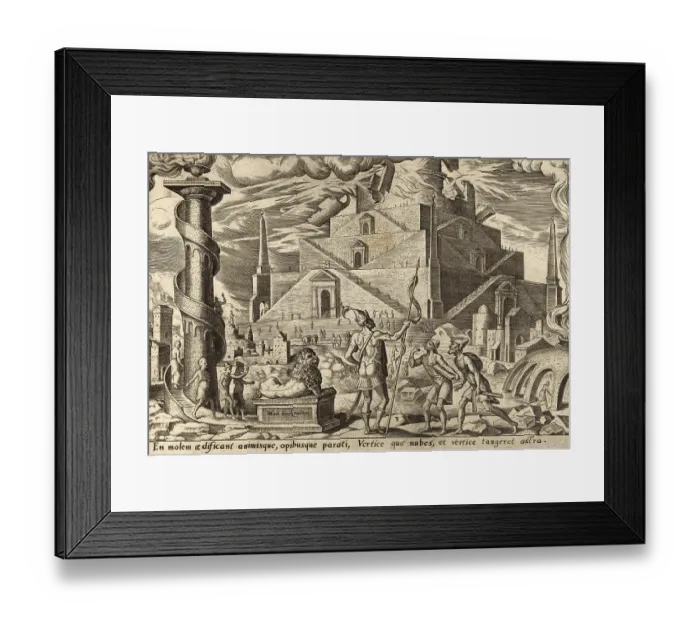 Framed Print : From The Disasters of The Jewish People: The Tower of Babel