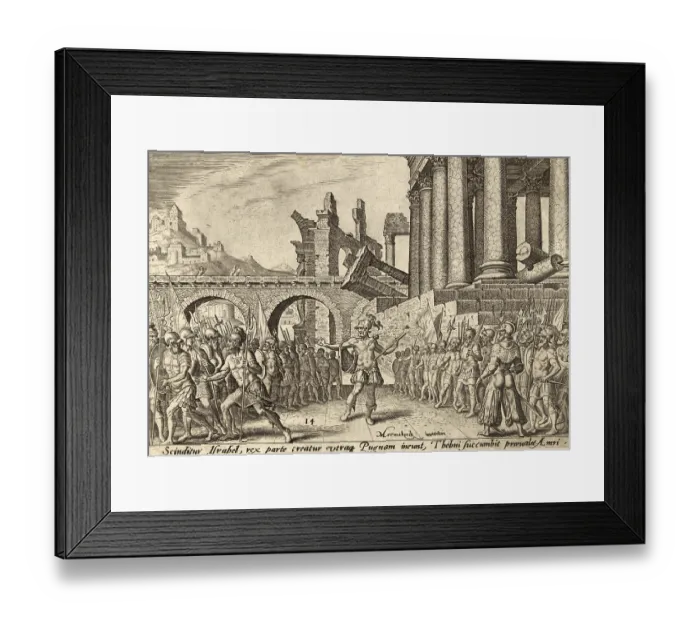 Framed Print : From The Disasters of The Jewish People: After the death of King Zimri