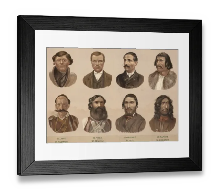 Framed Print : Schematic diagram, European ethnic types: Lappe