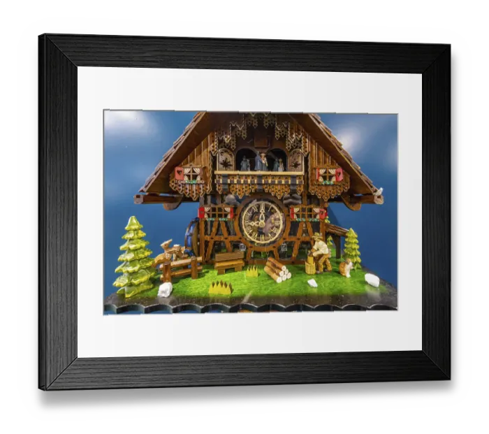 Framed Print : Cuckoo clock, exhibited at the CMT exhibition