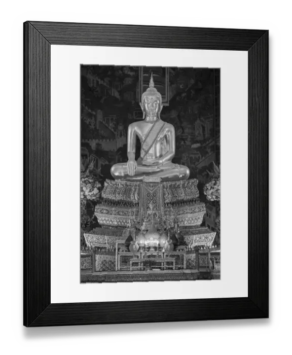 Framed Print : Golden Buddha statue, Bhumispara mudra Framed Print : Golden Buddha statue, Bhumispara mudra