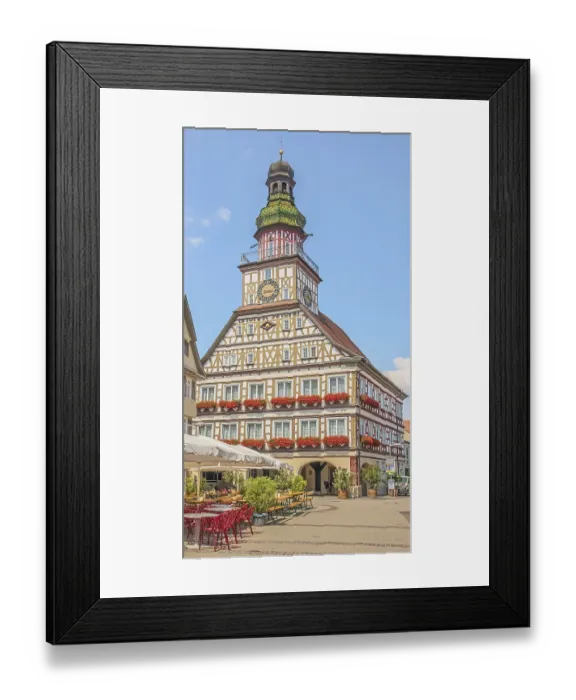 Framed Print : Kirchheim unter Teck Town Hall and Pedestrian Zone