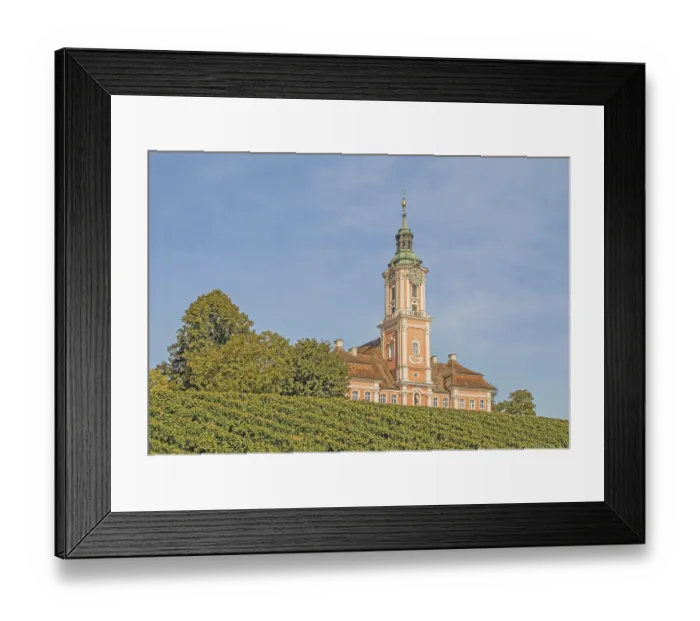 Framed Print : The baroque pilgrimage church Birnau near Uhldingen-Muhlhofen is one of the most beautiful