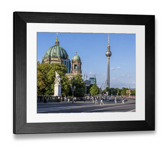Framed Print : Unter den Linden, view from Schlossbrucke to Lustgarten and Berlin Cathedral