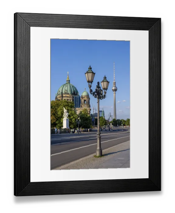 Framed Print : Unter den Linden, view from Schlossbrucke to Lustgarten and Berlin Cathedral
