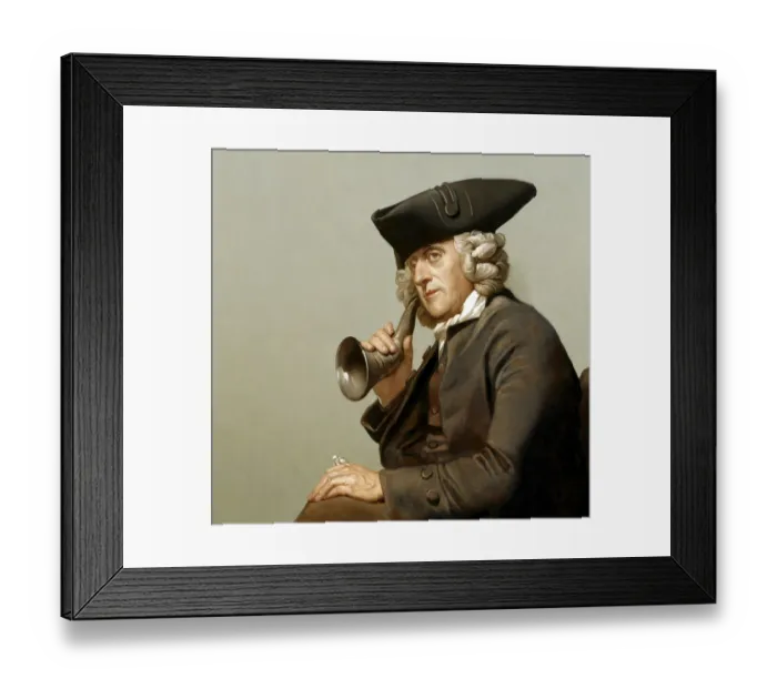 Framed Print : Portrait of James Hutton with an ear trumpet Framed Print : Portrait of James Hutton with an ear trumpet