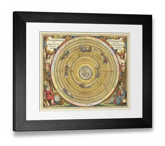 Framed Print : Historical celestial map depicting the Ptolemaic Framed Print : Historical celestial map depicting the Ptolemaic