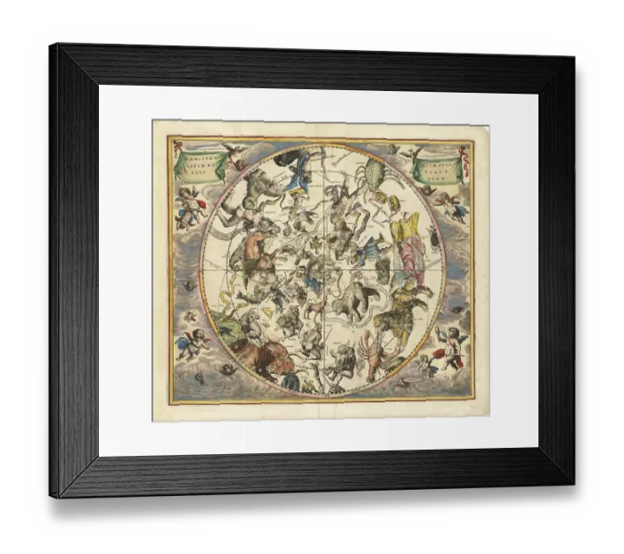 Framed Print : Celestial map entitled Haemisphaerium Stellatum Boreale Antiqvum Framed Print : Celestial map entitled Haemisphaerium Stellatum Boreale Antiqvum