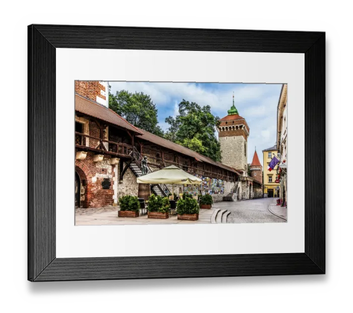 Framed Print : Florian's Gate with city wall and defensive towers