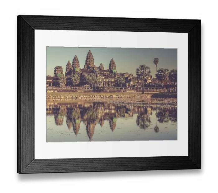 Framed Print : Angkor Wat temple reflection in water Framed Print : Angkor Wat temple reflection in water