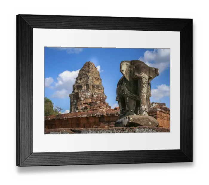 Framed Print : Elephant sculpture in East Mebon temple in the Angkor complex Framed Print : Elephant sculpture in East Mebon temple in the Angkor complex