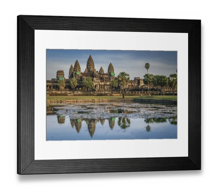 Framed Print : Angkor Wat temple reflection in water Framed Print : Angkor Wat temple reflection in water