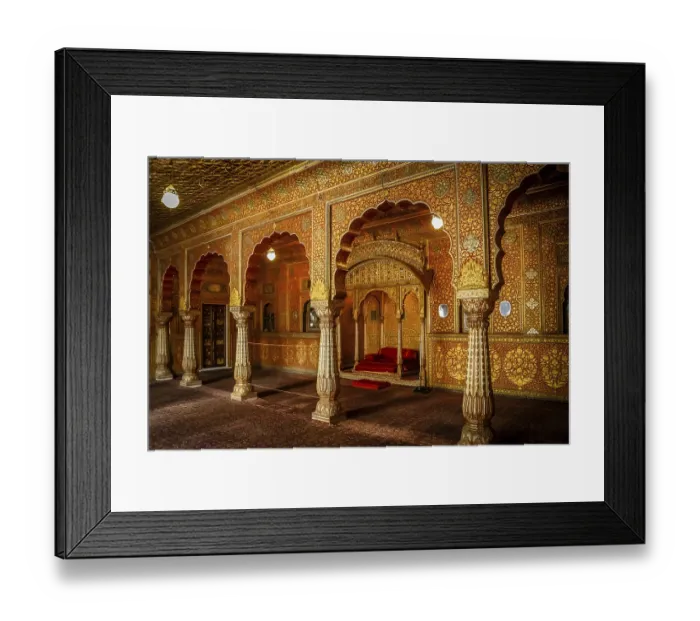 Framed Print : Interior of Bikaner temple in northern India