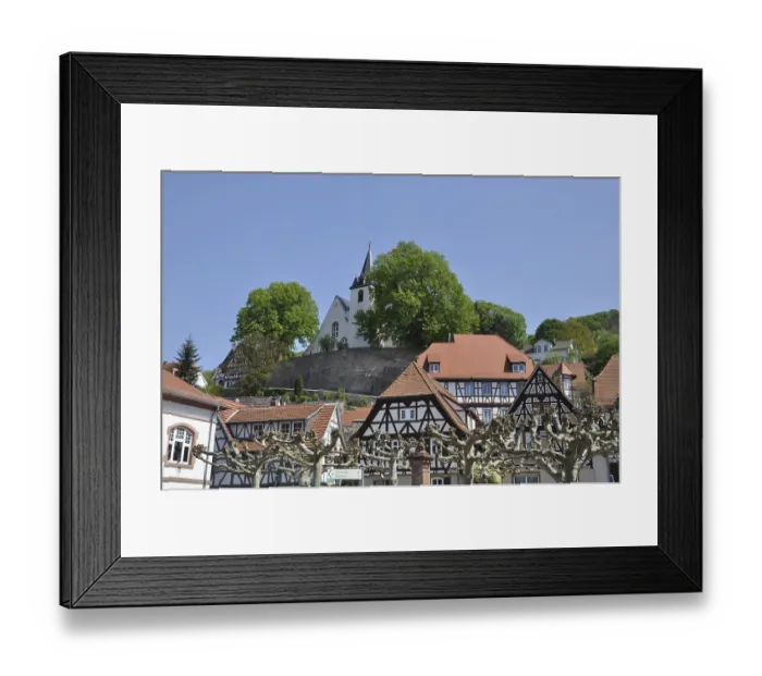 Framed Print : Mountain church, Zwingenberg, BergstraBe Framed Print : Mountain church, Zwingenberg, BergstraBe