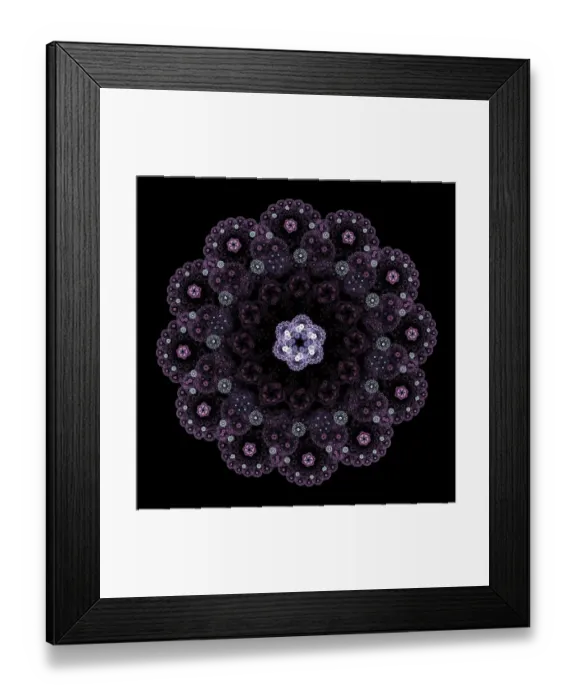 Framed Print : Abstract fractal design. Isolated on black background