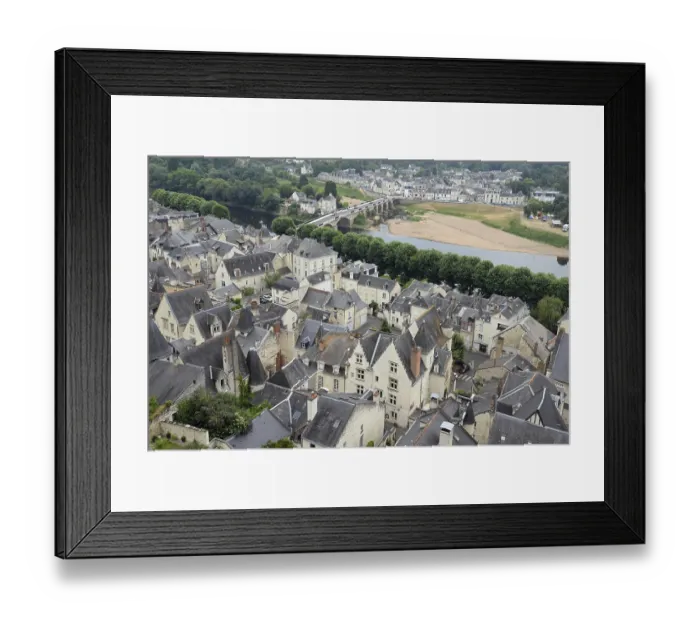 Framed Print : France, Chinon, old town, roofs