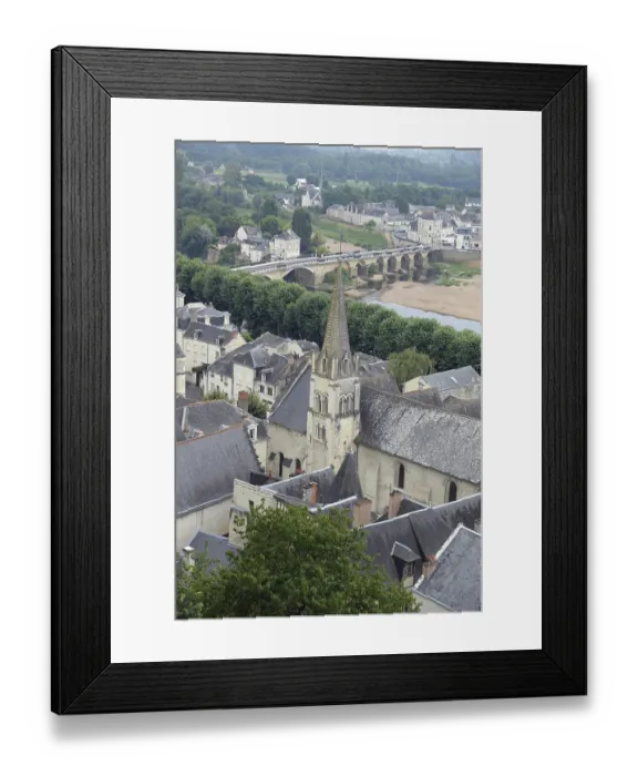 Framed Print : France, Chinon, old town, roofs