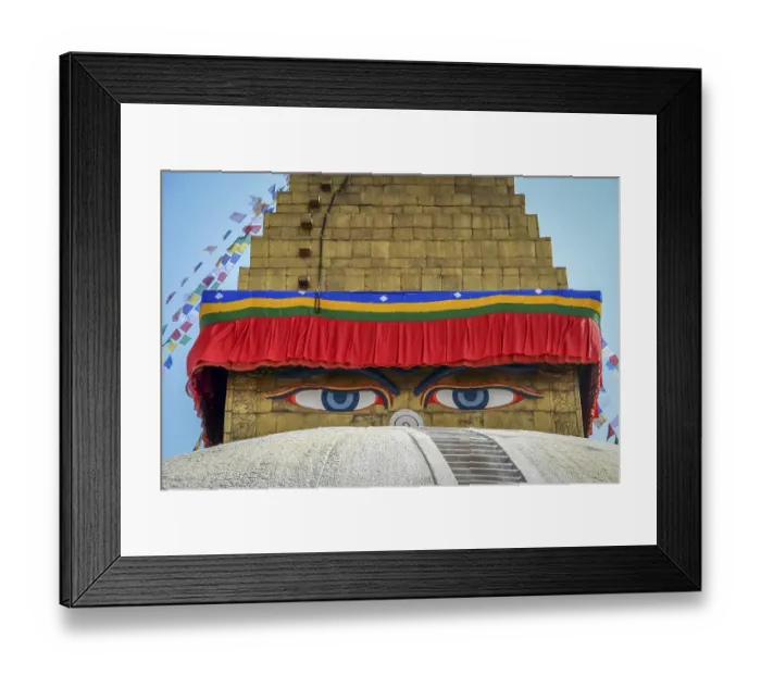 Framed Print : Boudhanath Stupa with prayer flags