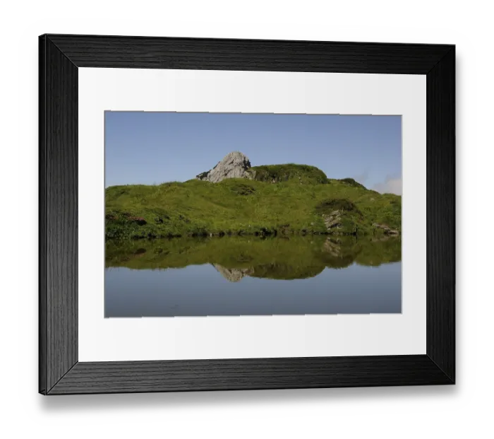 Framed Print : Lake, mountain lake, hiking, MOUNTAINEERING