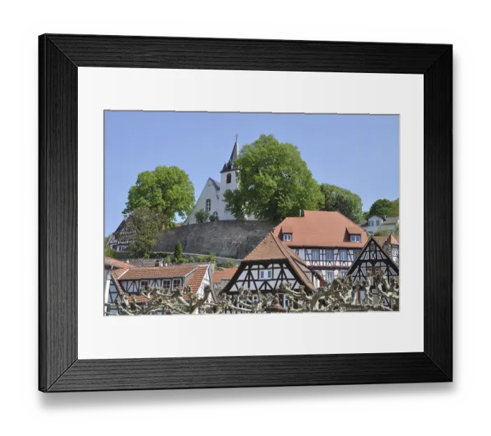 Framed Print : Mountain church, Zwingenberg, BergstraBe