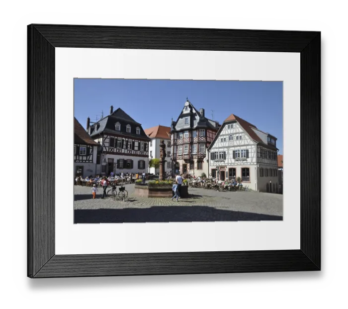 Framed Print : Market square, Heppenheim, BergstraBe
