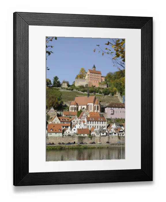 Framed Print : Castle, Hirschhorn, Hesse, Neckar