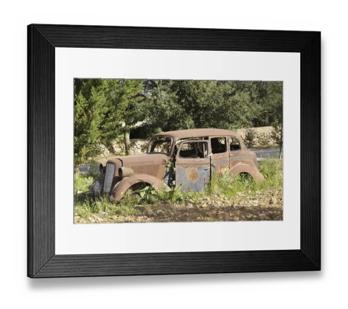 Framed Print : Vintage car, old, snuff, rust, rusty
