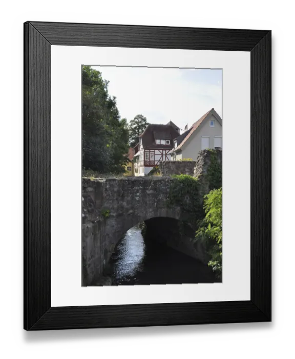 Framed Print : Stadtmuhle, bridge, Babenhausen