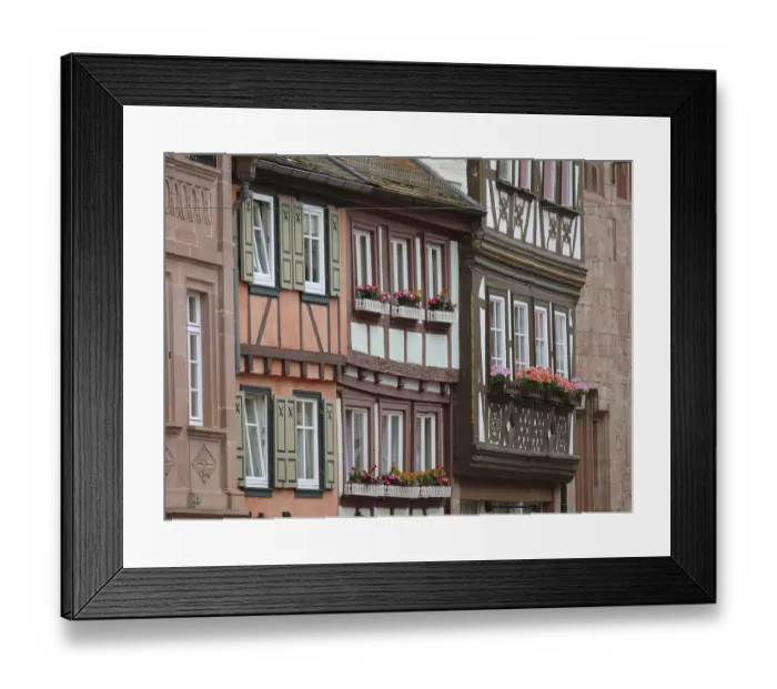 Framed Print : Window, half-timbered house, old town Framed Print : Window, half-timbered house, old town