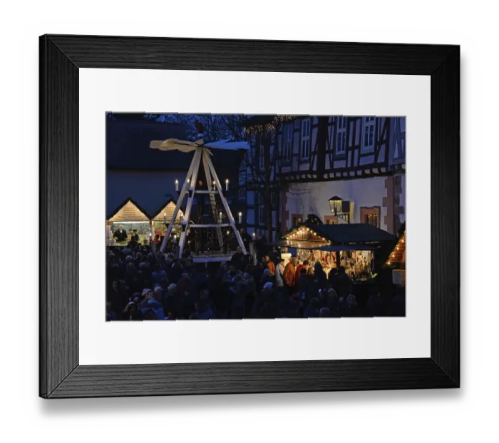 Framed Print : Christmas market, castle, Michelstadt Framed Print : Christmas market, castle, Michelstadt