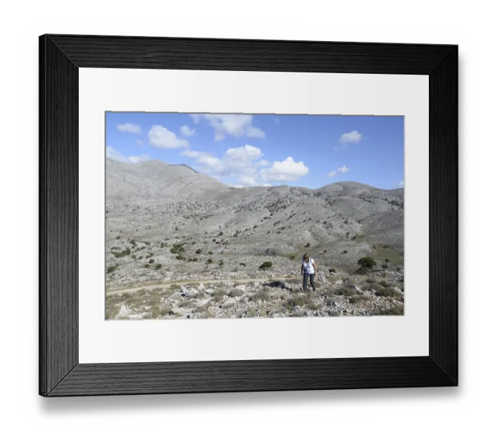 Framed Print : Nissimos Plateau, hiking, hiker Framed Print : Nissimos Plateau, hiking, hiker