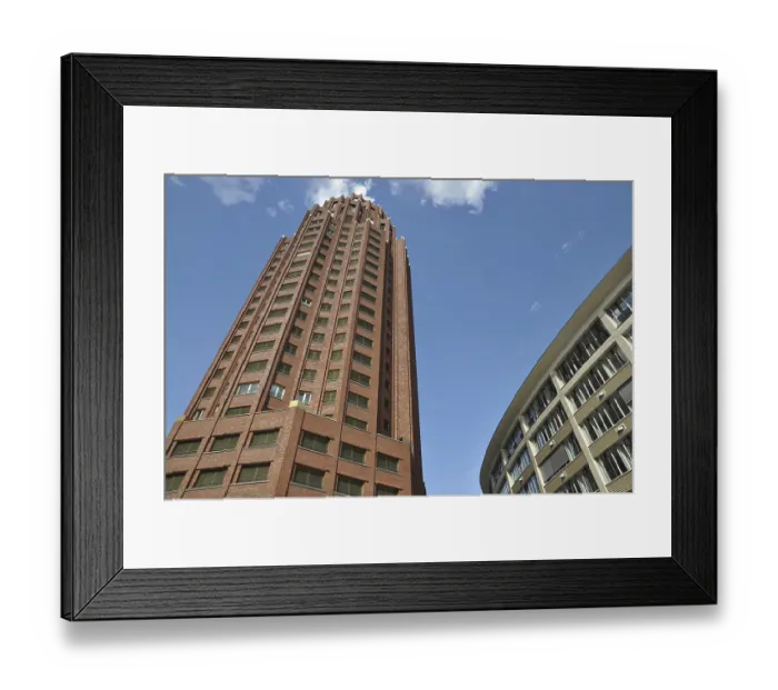 Framed Print : Main Plaza, Frankfurt, high-rise building Framed Print : Main Plaza, Frankfurt, high-rise building