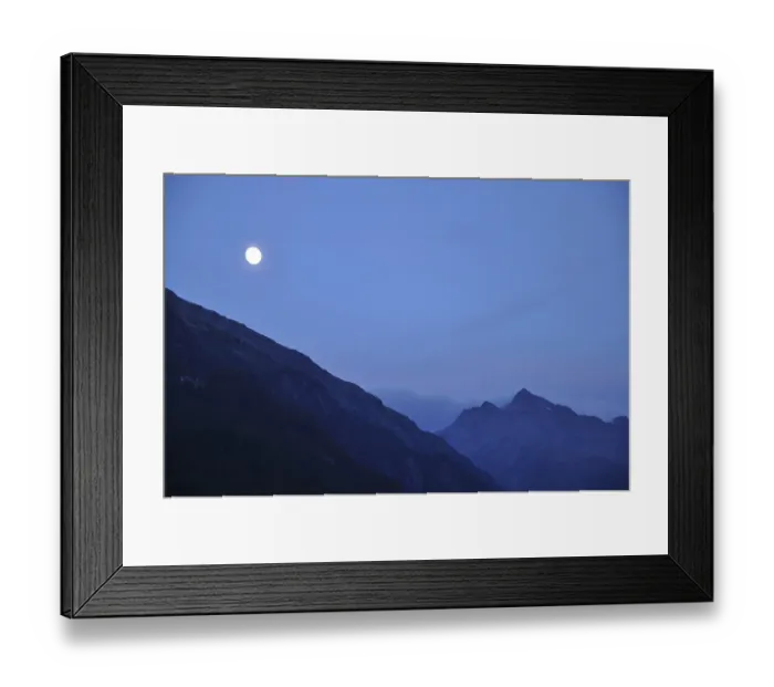 Framed Print : Moon, mountains, Otztal, mountains Framed Print : Moon, mountains, Otztal, mountains