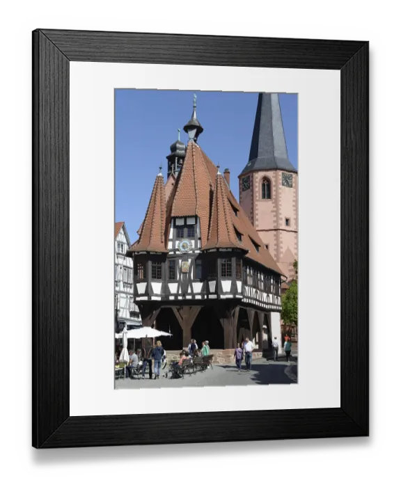 Framed Print : City church, town hall, market square