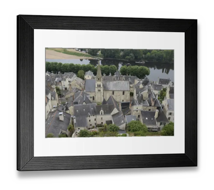Framed Print : France, Chinon, old town, roofs