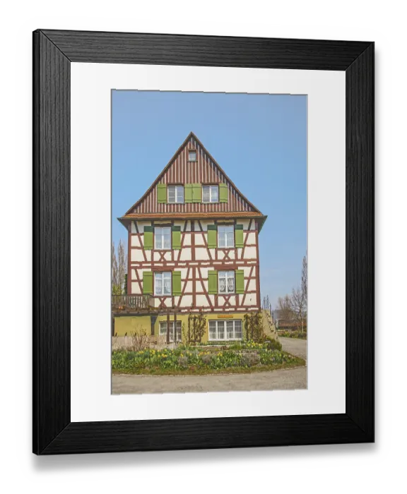 Framed Print : Half-timbered house Insel Reichenau am Bodenseee Framed Print : Half-timbered house Insel Reichenau am Bodenseee