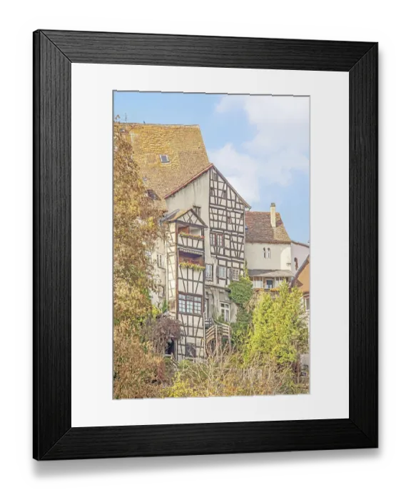 Framed Print : Historic buildings on and on the city wall in Rottweil Framed Print : Historic buildings on and on the city wall in Rottweil