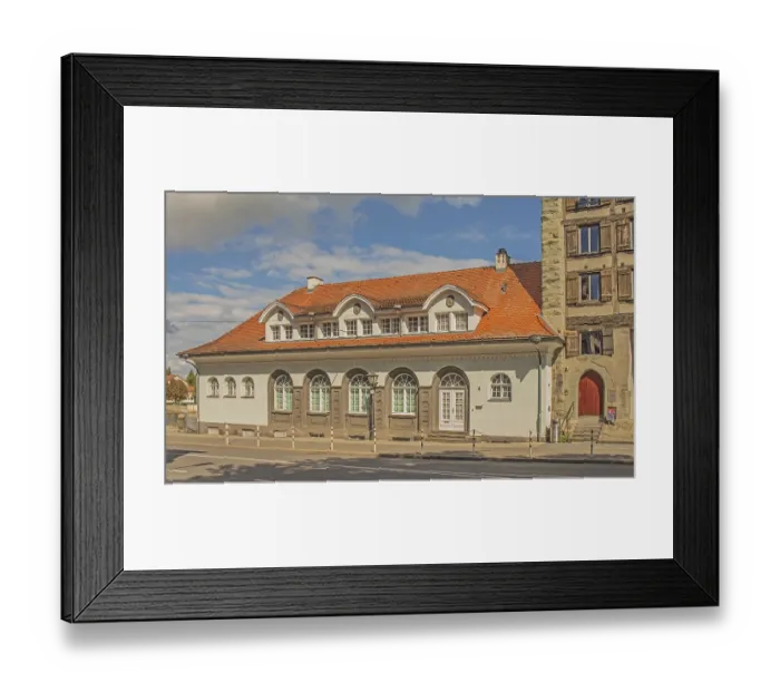 Framed Print : Side building at Rheintorturm Konstanz