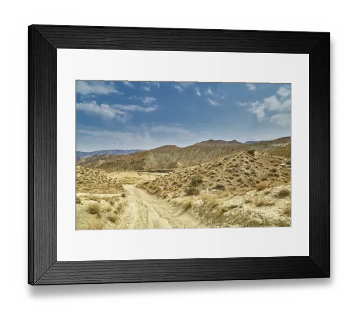 Framed Print : A sandy road in the mountains of Asia