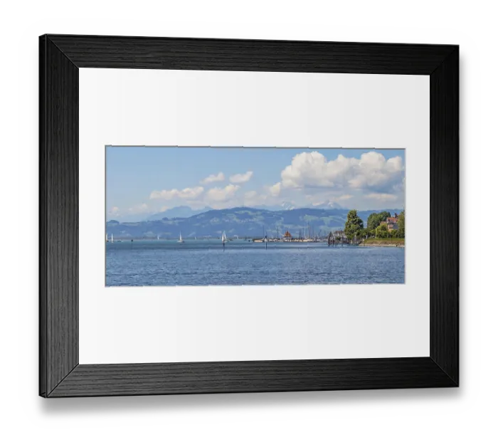 Framed Print : Lindau am Lake Constance, boat dock