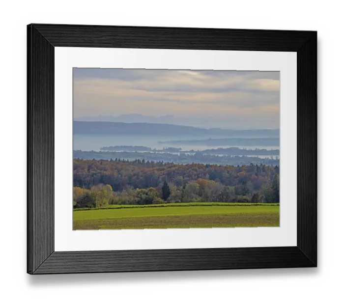 Framed Print : View over the Untersee near Radolfzell to the Mettnau peninsula