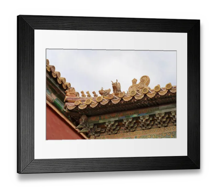 Framed Print : Detailed roof decorations of traditional Chinese architecture Framed Print : Detailed roof decorations of traditional Chinese architecture