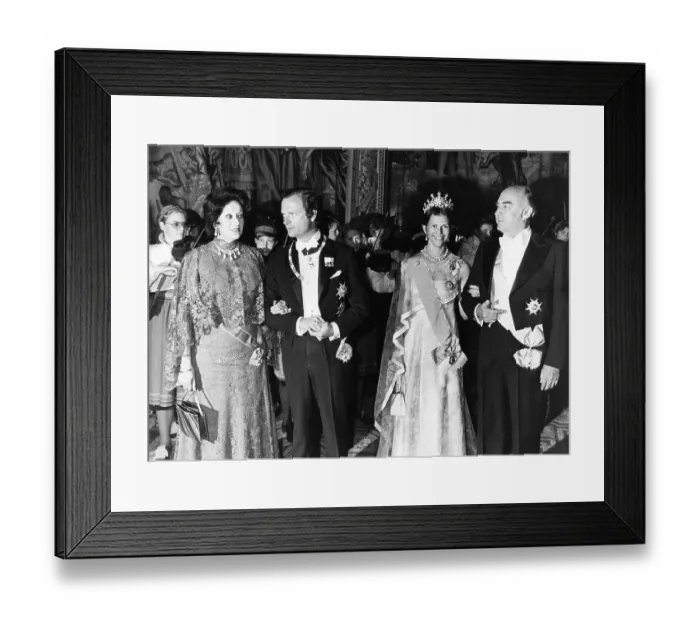 Framed Print : Kungaparet med Jose Lopez Portillo (1920-2004) Mexikansk president 1976-1982