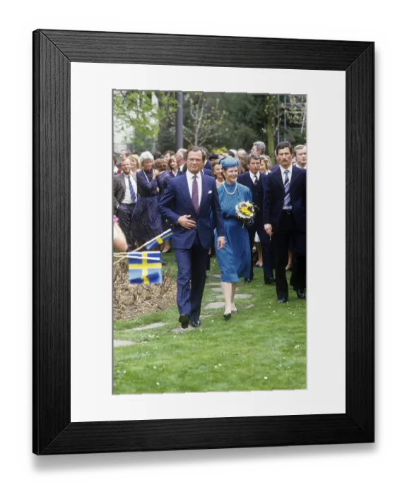 Framed Print : Kungaparet pa statsbesok i Schweiz April 1985 Carl XVI Gustaf