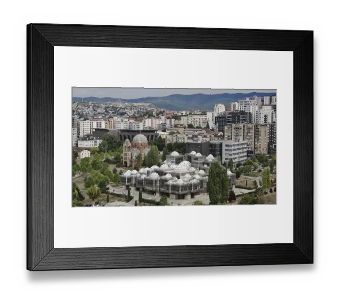 Framed Print : Modern dome buildings