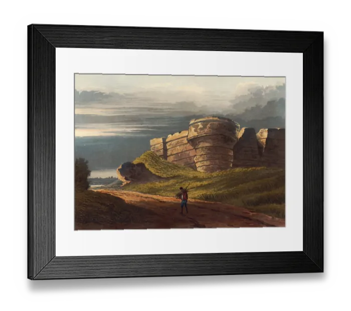 Framed Print : Burgh Castle, around 1850, in the English county of Norfolk Framed Print : Burgh Castle, around 1850, in the English county of Norfolk