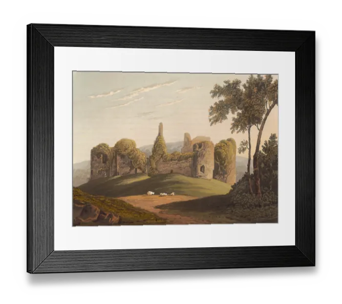 Framed Print : Grosmont Castle around 1850, Castell Grysmwnt Framed Print : Grosmont Castle around 1850, Castell Grysmwnt
